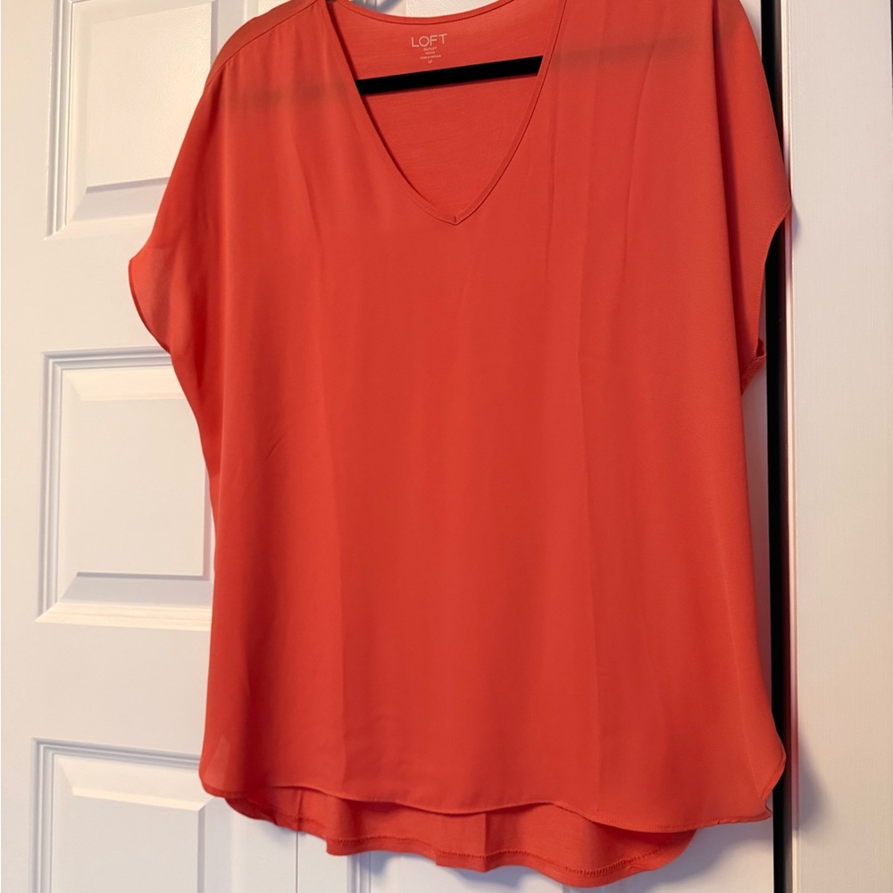 LOFT Vibrant Coral Blouse